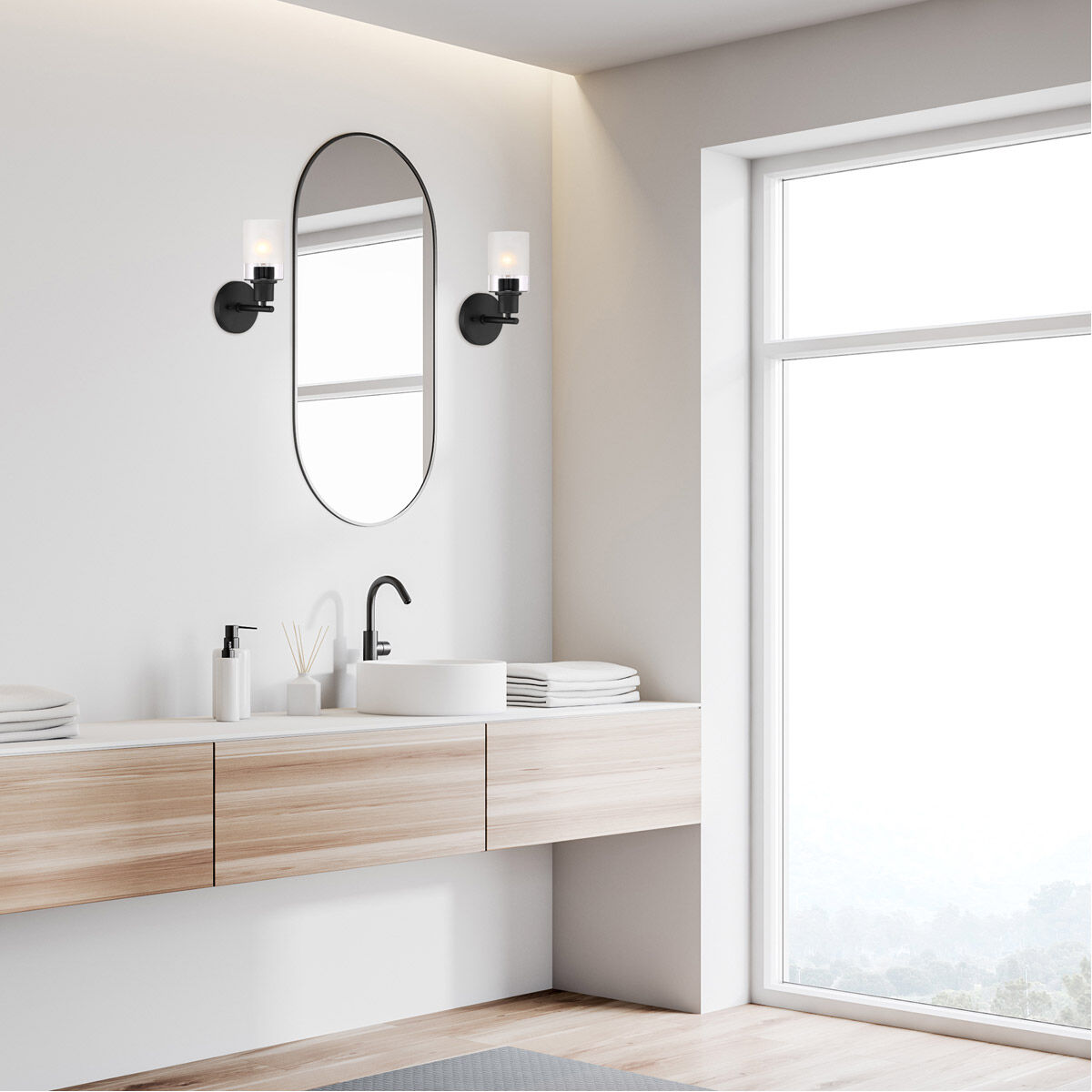 Cedar Lane 1 Light 6 inch Matte Black Vanity Light Wall Light